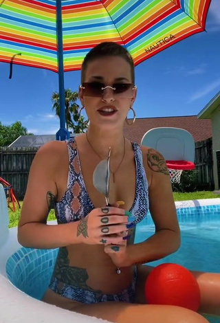 6. Sexy Aaryn MJ in Snake Print Bikini at the Pool