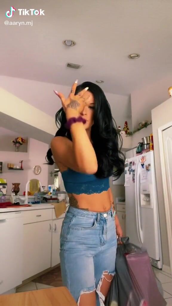 Sweet Aaryn MJ in Cute Blue Crop Top | sexyfilter.com