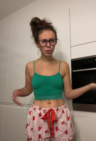 3. Beautiful Abi Chatten in Sexy Green Crop Top