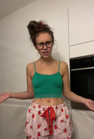 5. Beautiful Abi Chatten in Sexy Green Crop Top