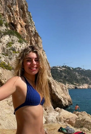 6. Sexy Aitana Soriano in Blue Bikini Top at the Beach