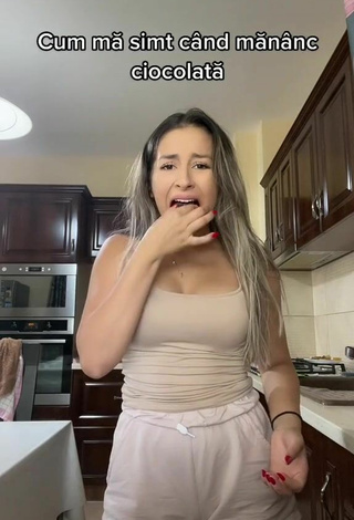 2. Cute Andreeacorb Shows Cleavage in Beige Top and Bouncing Boobs