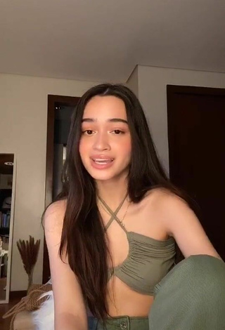 5. Sexy Angelina Montano in Olive Crop Top