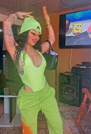 6. Sexy Anyuri Lozano Shows Cleavage in Lime Green Swimsuit