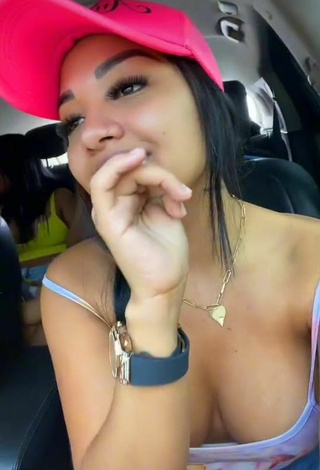 2. Hot Anyuri Lozano Shows Cleavage in Top in a Car