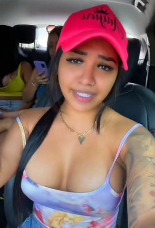 5. Hot Anyuri Lozano Shows Cleavage in Top in a Car