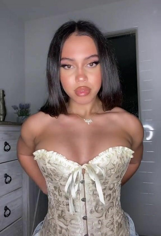 6. Sexy Asia Monet Ray in Beige Corset