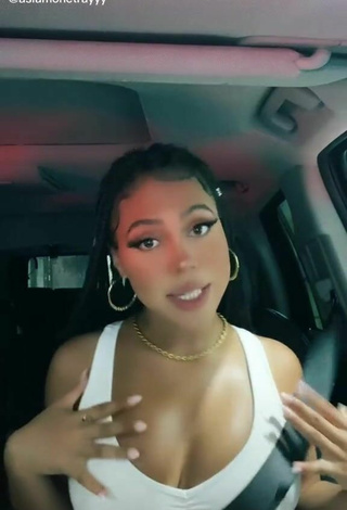 2. Really Cute Asia Monet Ray Shows Cleavage in a Car