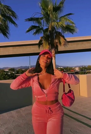 6. Sexy Asia Monet Ray in Pink Crop Top in a Street