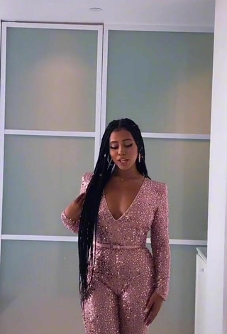 2. Sexy Asia Monet Ray Shows Cleavage in Overall