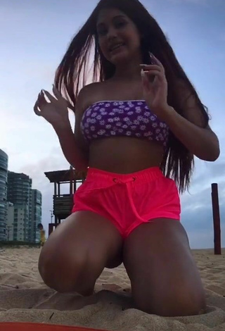 2. Sweetie Brenda Campos in Floral Bikini Top at the Beach