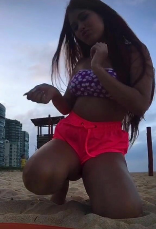3. Sweetie Brenda Campos in Floral Bikini Top at the Beach