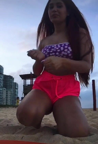 4. Sweetie Brenda Campos in Floral Bikini Top at the Beach