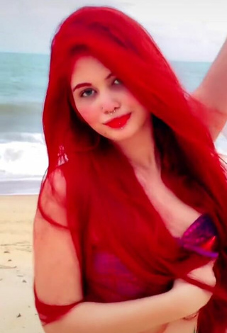 3. Sexy Brenda Campos in Violet Bikini Top at the Beach