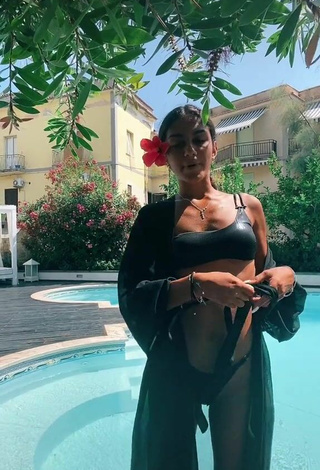 3. Sexy Dalila Cascone in Black Bikini at the Pool