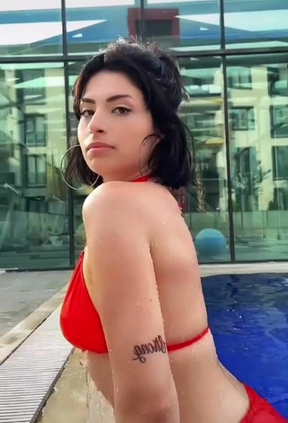 3. Cute Eda Aleyna in Red Bikini at the Pool