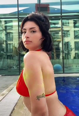 4. Cute Eda Aleyna in Red Bikini at the Pool