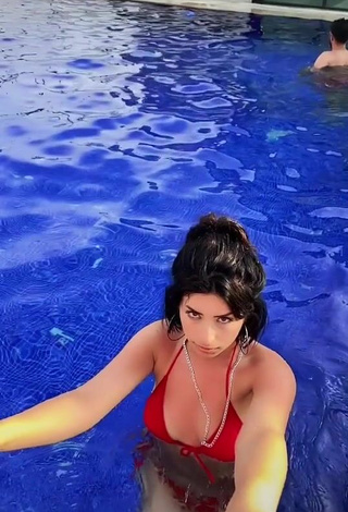 4. Hot Eda Aleyna in Red Bikini at the Swimming Pool