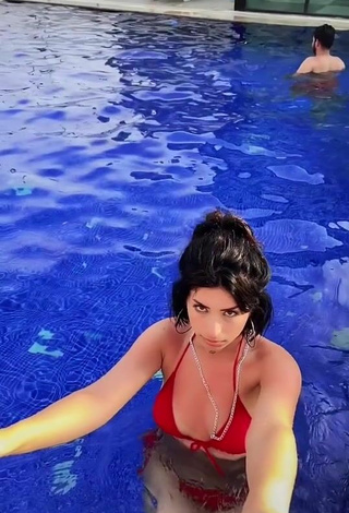 5. Hot Eda Aleyna in Red Bikini at the Swimming Pool