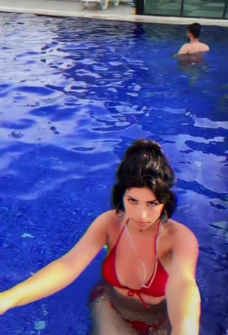 6. Hot Eda Aleyna in Red Bikini at the Swimming Pool