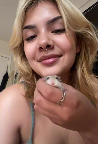 4. Sexy Eggthehamsterr Shows Cleavage in Grey Top