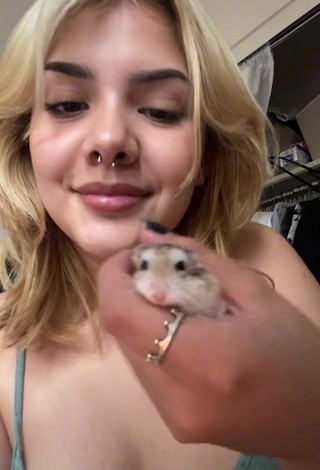 6. Sexy Eggthehamsterr Shows Cleavage in Grey Top