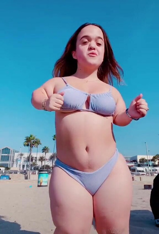 4. Beautiful Emmalia Razis in Sexy Grey Bikini at the Beach and Bouncing Boobs