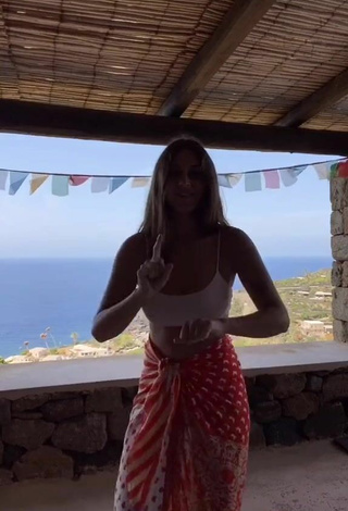 5. Sexy Gaia in White Crop Top on the Balcony
