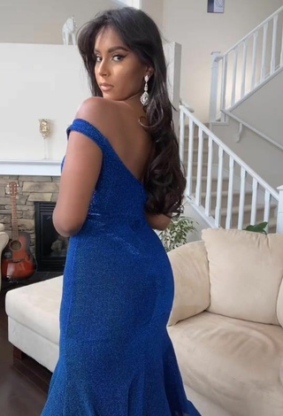 Beautiful Ishini W in Sexy Blue Dress