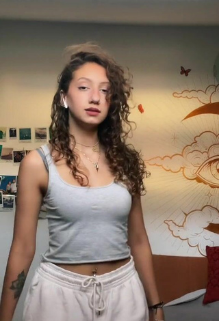 1. Sexy Jessica Renoffio in Grey Crop Top
