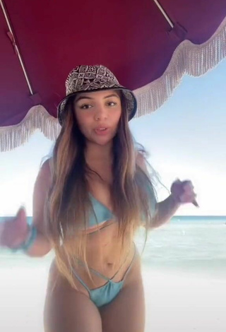 2. Sexy Katiana Kay Shows Cleavage in Blue Bikini at the Beach