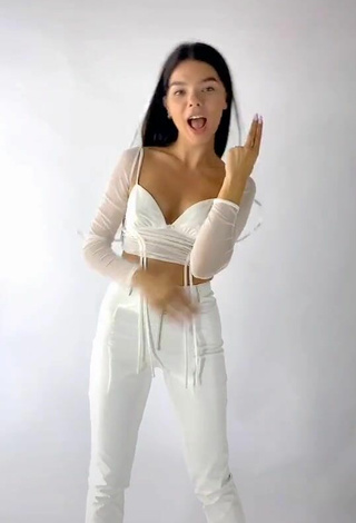 Sexy Lena Temnikova in White Crop Top