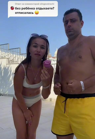 2. Sexy Lera & Danya in White Bikini at the Beach
