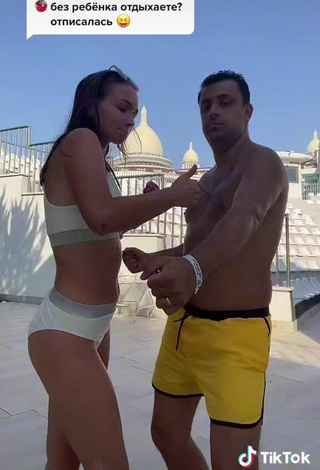 5. Sexy Lera & Danya in White Bikini at the Beach