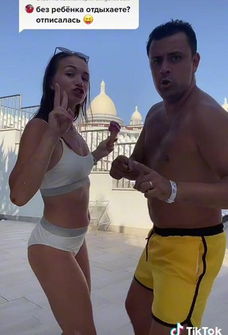 6. Sexy Lera & Danya in White Bikini at the Beach