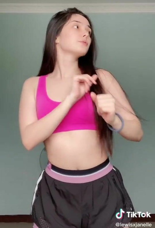 4. Sexy Janelle Lewis in Pink Crop Top