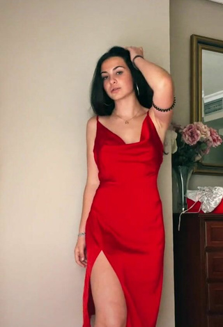 2. Sexy Luciasigi in Red Dress