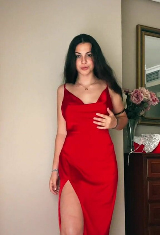 4. Sexy Luciasigi in Red Dress