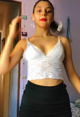 2. Beautiful Luciana in Sexy White Crop Top