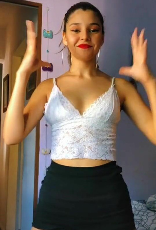 3. Beautiful Luciana in Sexy White Crop Top