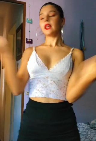 4. Beautiful Luciana in Sexy White Crop Top