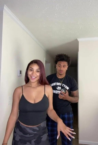 3. Beautiful Makayla Marley Shows Cleavage in Sexy Black Crop Top and Bouncing Tits