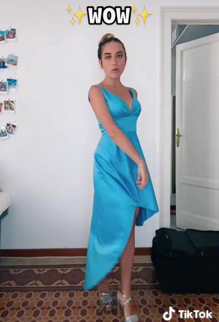 4. Sexy Malla Shows Cleavage in Blue Dress