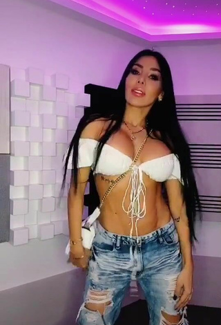 5. Hot Marcela Reyes Shows Cleavage in White Crop Top