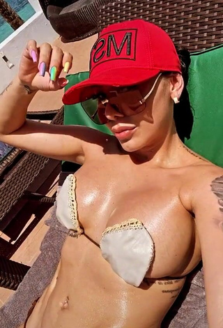 2. Sexy Marcela Reyes Shows Cleavage in Beige Bikini