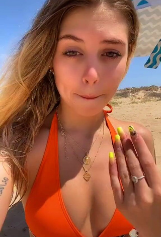 6. Hot Martu Pérez in Electric Orange Bikini Top at the Beach