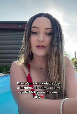 2. Sexy Maru Rosecká in Red Bikini Top at the Pool