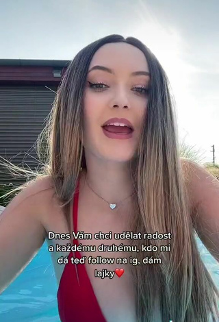 5. Sexy Maru Rosecká in Red Bikini Top at the Pool