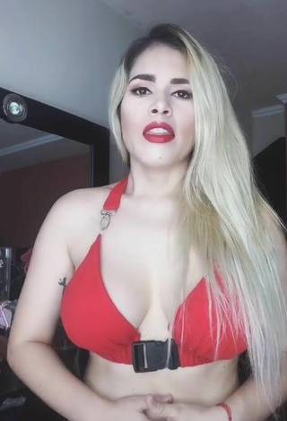 5. Sexy Mayra Jaime Maldonado Shows Cleavage in Red Bikini