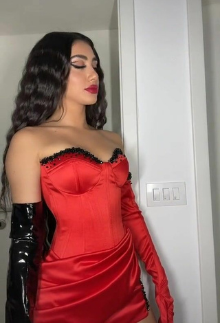 3. Sexy Melinda Ademi in Red Corset